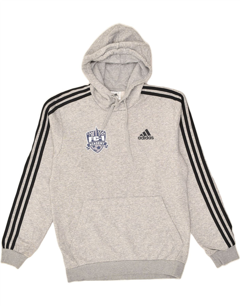 ADIDAS Mens Graphic Hoodie Jumper Small Grey Cotton | Vintage Adidas | Thrift | Second-Hand Adidas | Used Clothing | Messina Hembry 