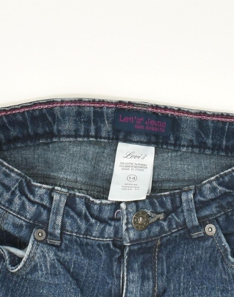 LEVI'S Girls Straight Jeans 13-14 Years W26 L28 Navy Blue Cotton | Vintage Levi's | Thrift | Second-Hand Levi's | Used Clothing | Messina Hembry 