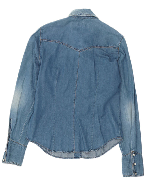Carrera Womens Denim Shirt UK 16 Large Blue Cotton