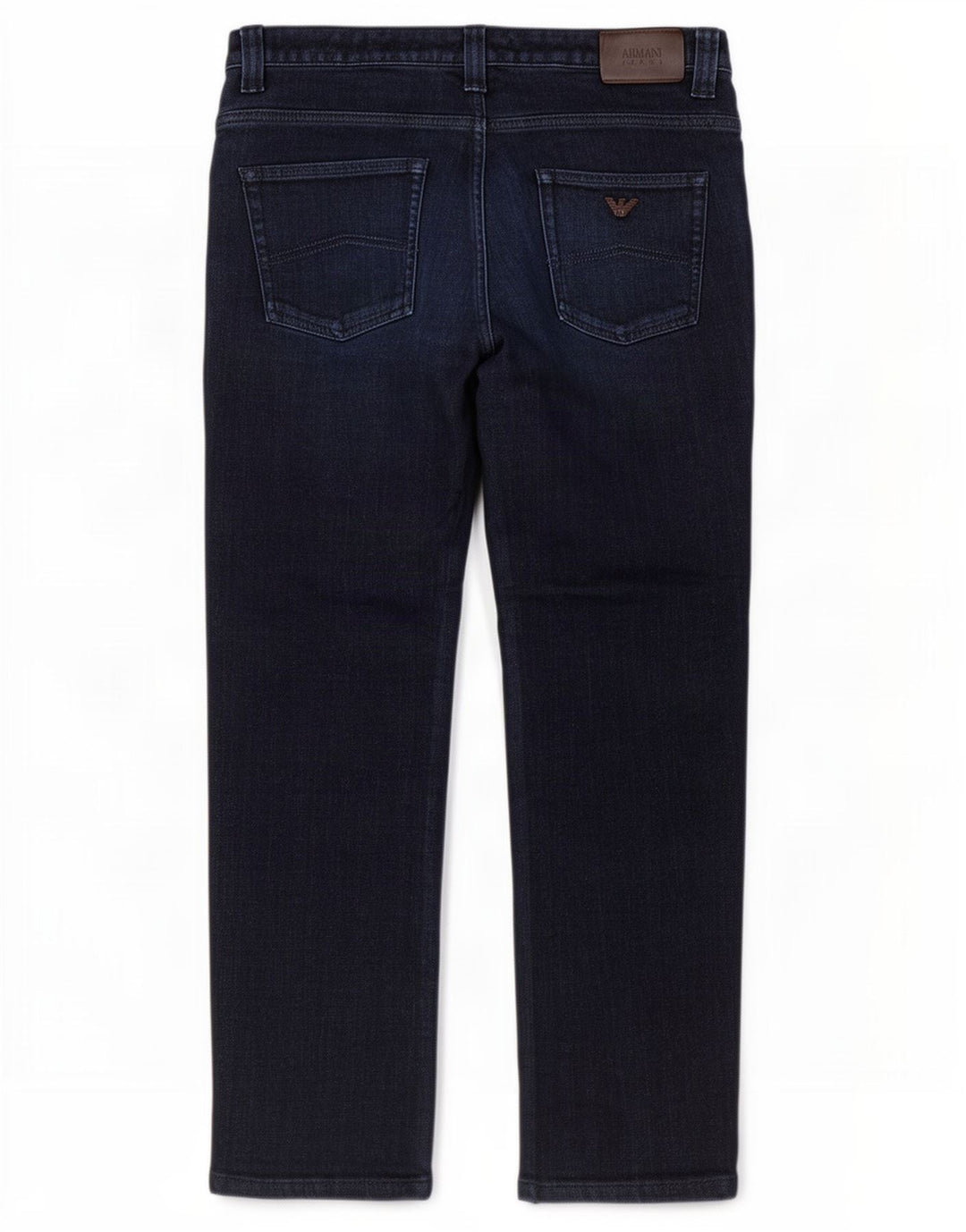 Armani Mens Straight Jeans W34 L29 Navy Blue Cotton
