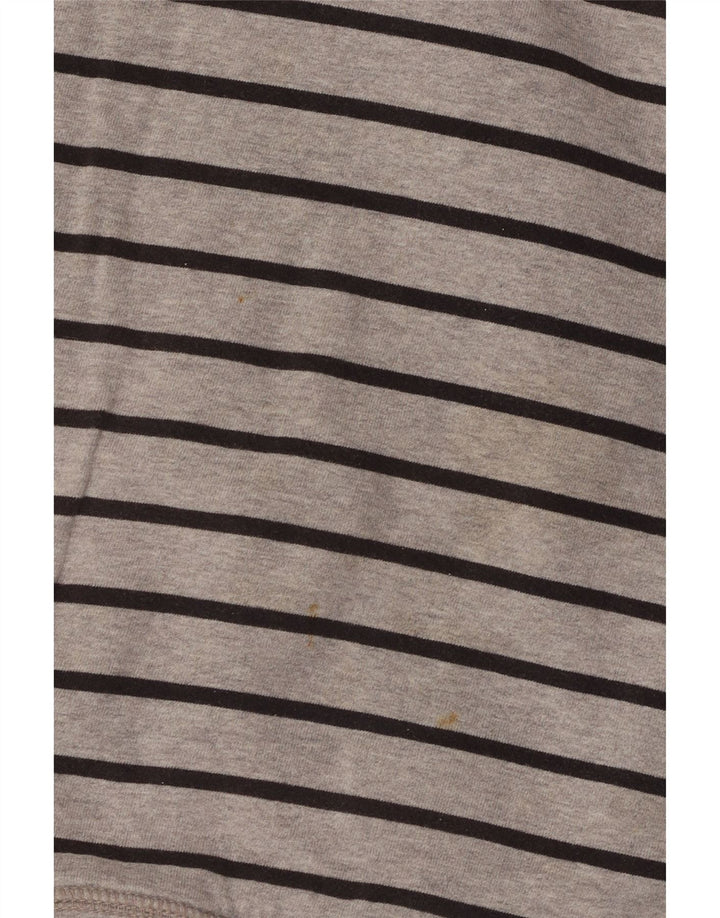 Fat Face Mens Zip Neck Sweatshirt Jumper XL Grey Striped Cotton