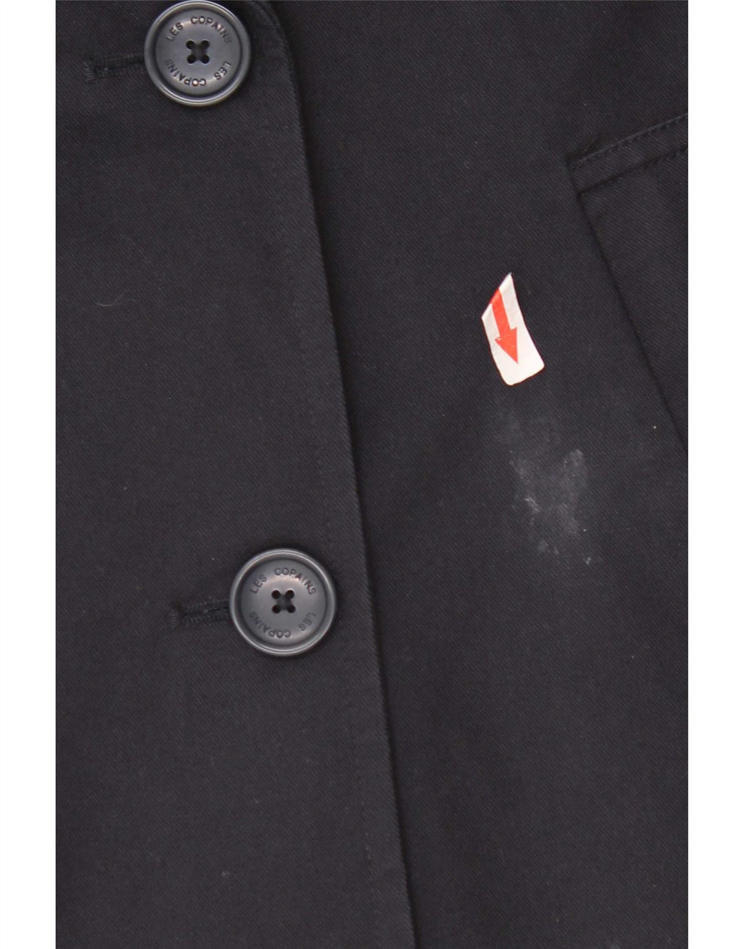Les Copains Womens Oversized Pea Coat UK 10 Small Navy Blue Cotton