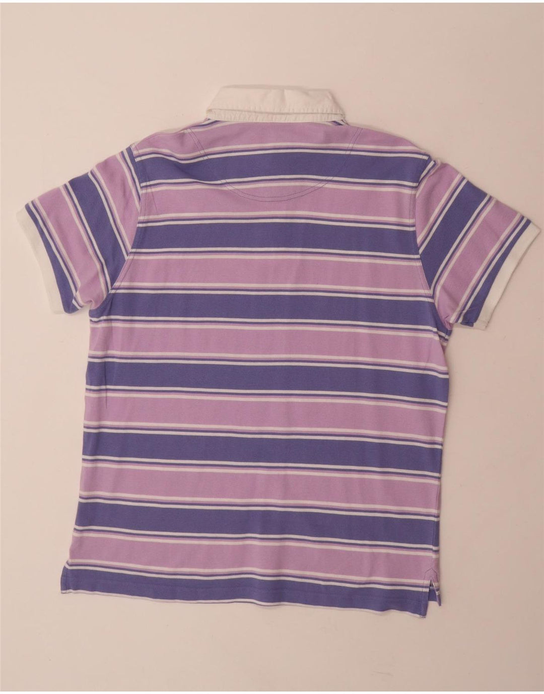 COVERI Mens Polo Shirt XL Purple Striped Cotton