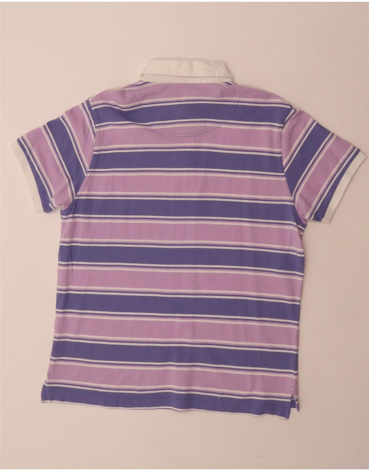COVERI Mens Polo Shirt XL Purple Striped Cotton