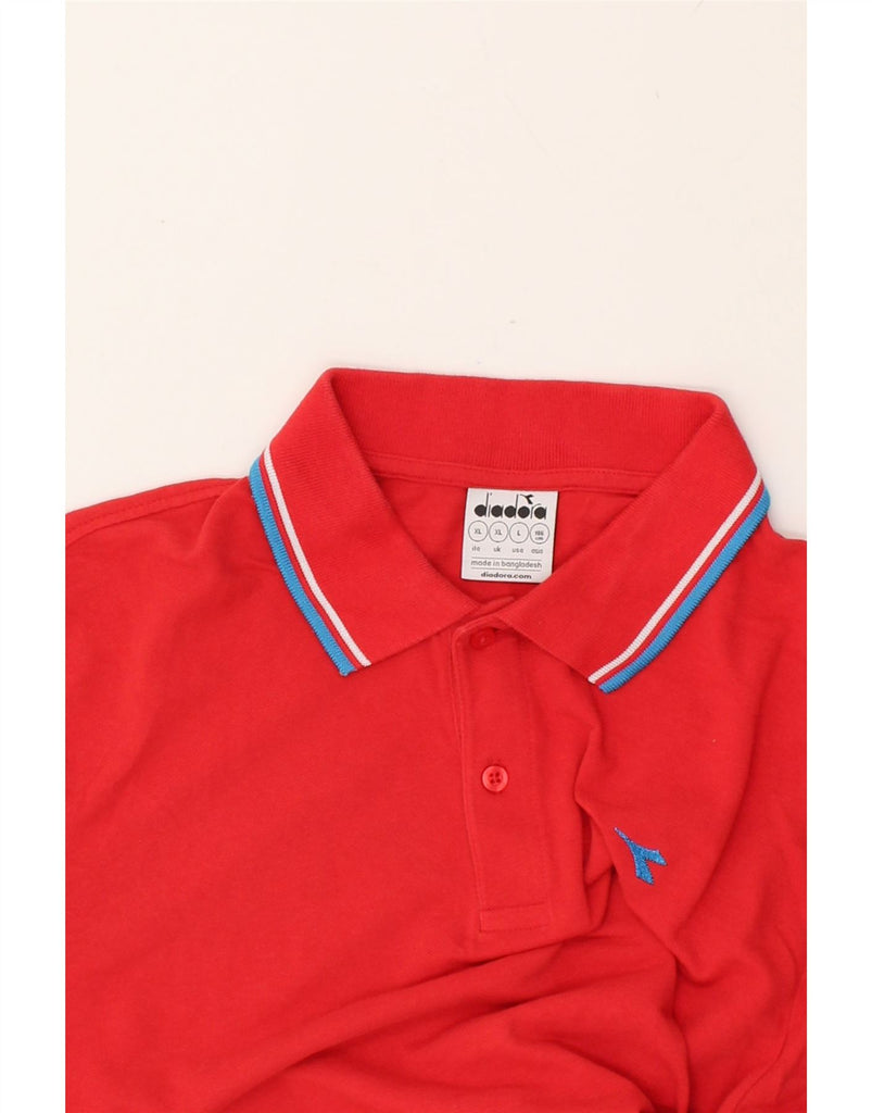 DIADORA Mens Polo Shirt XL Red Cotton | Vintage Diadora | Thrift | Second-Hand Diadora | Used Clothing | Messina Hembry 