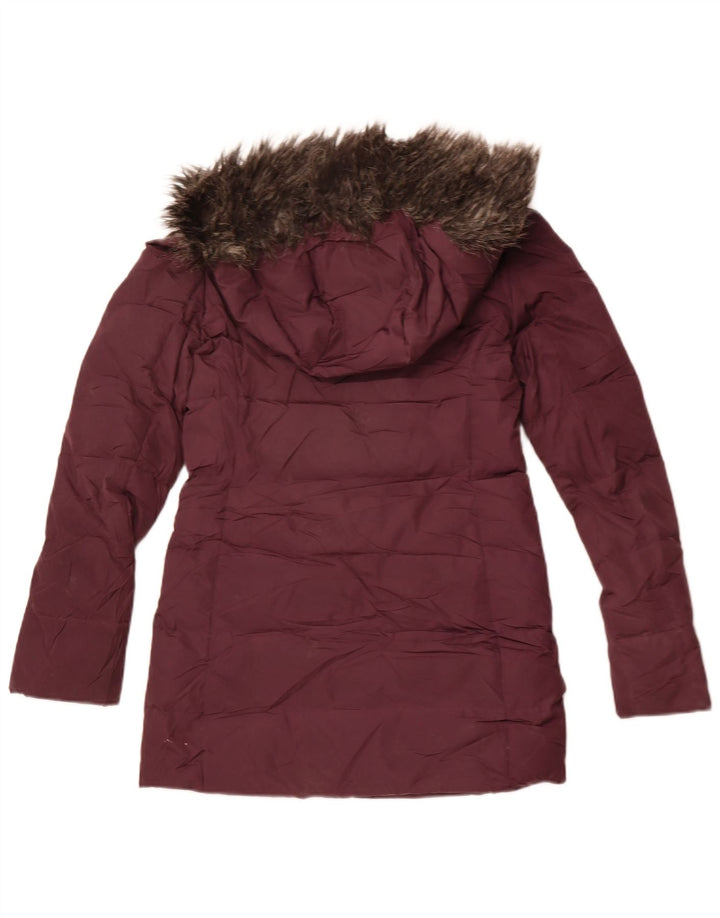 Jack Wills Womens Padded Padded Jacket UK 8 Small Burgundy Polyester