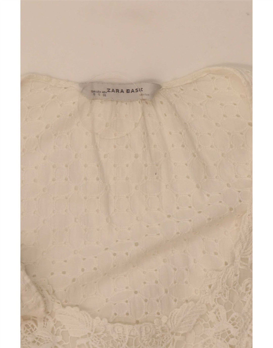 Zara Womens 3/4 Sleeve Blouse Top UK 10 Small White