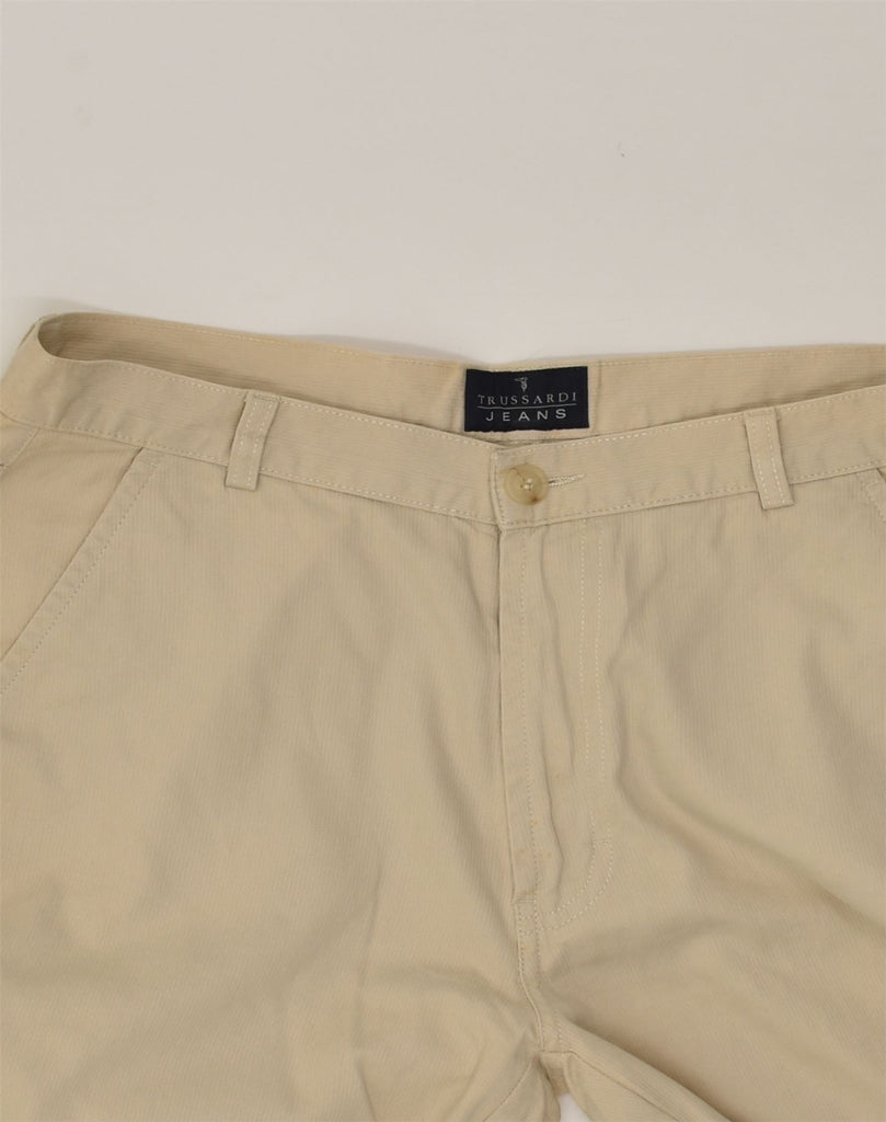 TRUSSARDI Mens Tapered Chino Trousers IT 48 Medium W32 L33 Beige Cotton | Vintage Trussardi | Thrift | Second-Hand Trussardi | Used Clothing | Messina Hembry 