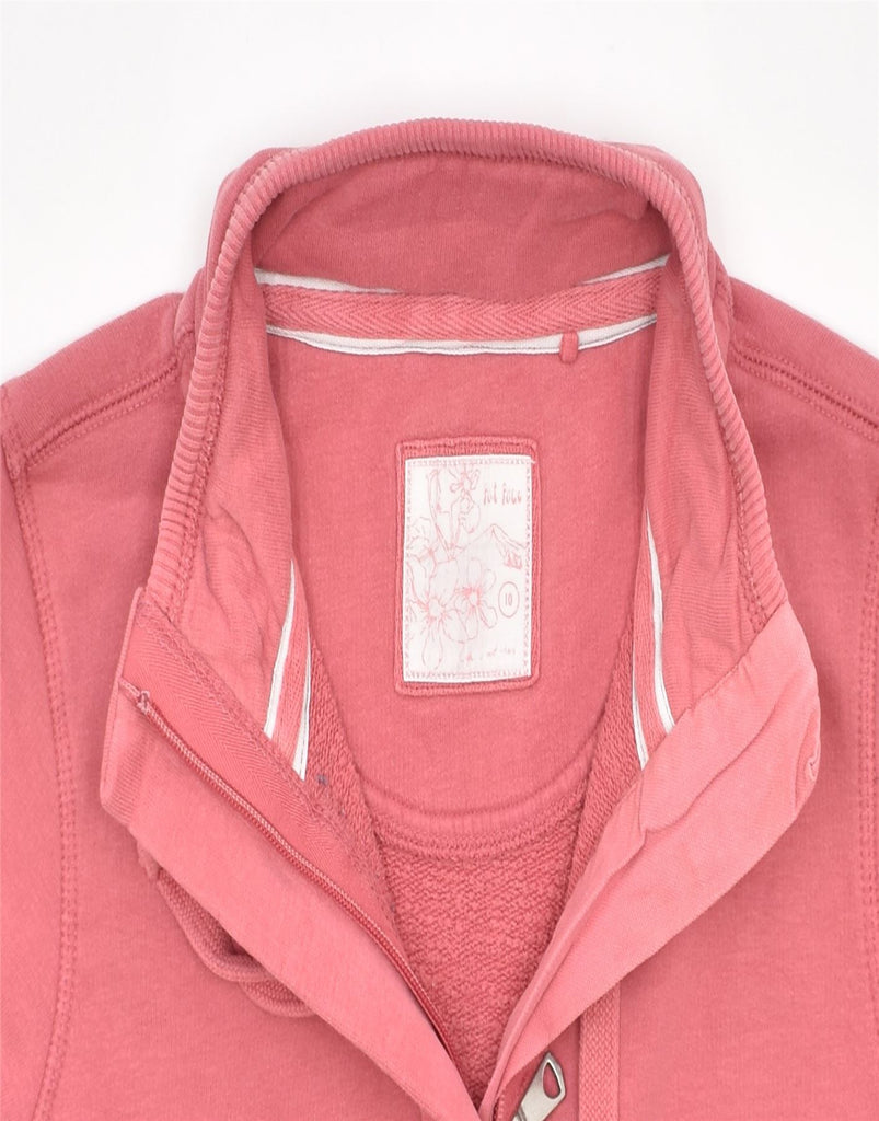 FAT FACE Womens Zip Neck Sweatshirt Jumper UK 10 Small Pink Cotton | Vintage | Thrift | Second-Hand | Used Clothing | Messina Hembry 