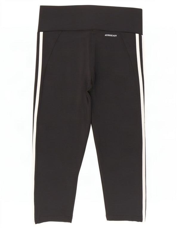 Adidas Womens Aeroready Capri Leggings UK 8/10 Small Black Polyester