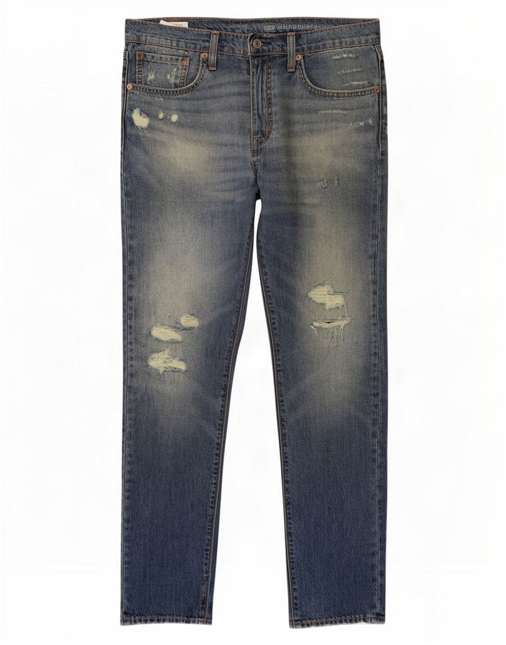 Levi's Mens 512 Distressed Straight Jeans W32 L32 Blue Cotton