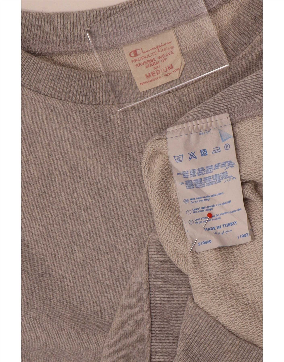 Champion Womens Sweatshirt Jumper UK 14 Medium Grey Cotton