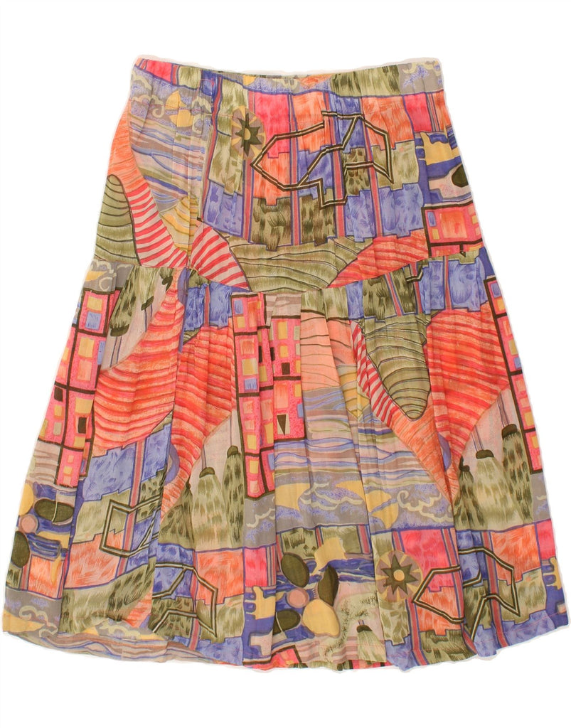 VINTAGE Womens Graphic See Through Pleated Skirt W30 Medium  Multicoloured | Vintage Vintage | Thrift | Second-Hand Vintage | Used Clothing | Messina Hembry 