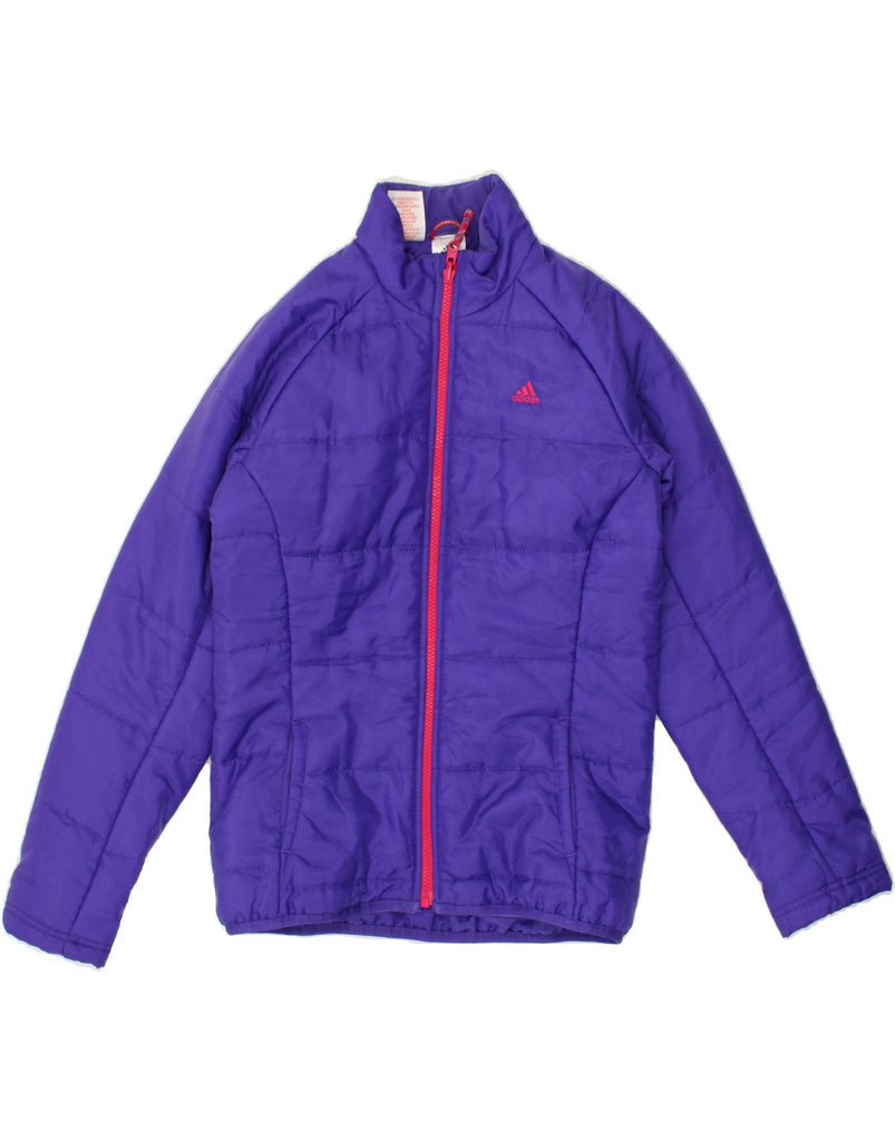 ADIDAS Girls Padded Jacket 11-12 Years Purple Polyester | Vintage Adidas | Thrift | Second-Hand Adidas | Used Clothing | Messina Hembry 