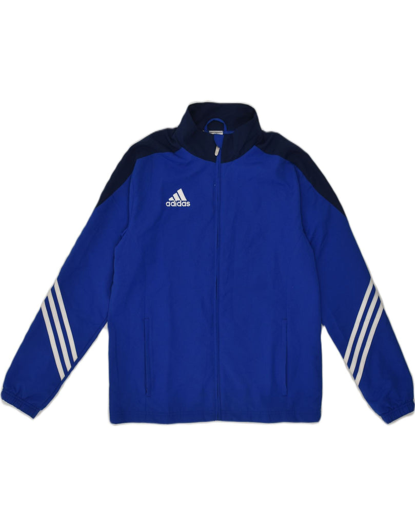 ADIDAS Boys Tracksuit Top Jacket 13-14 Years XL Blue Colourblock Polyester | Vintage Adidas | Thrift | Second-Hand Adidas | Used Clothing | Messina Hembry 