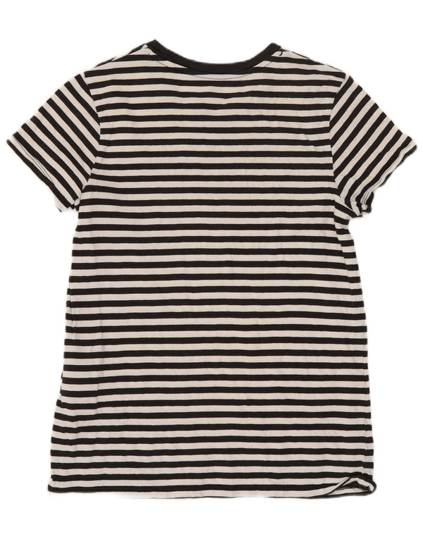 Levi's Womens T-Shirt Top UK 4 XS Black Striped Cotton