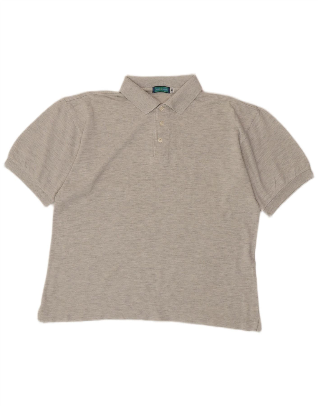 BELFE & BELFE Mens Polo Shirt IT 48 Medium Grey Flecked Cotton
