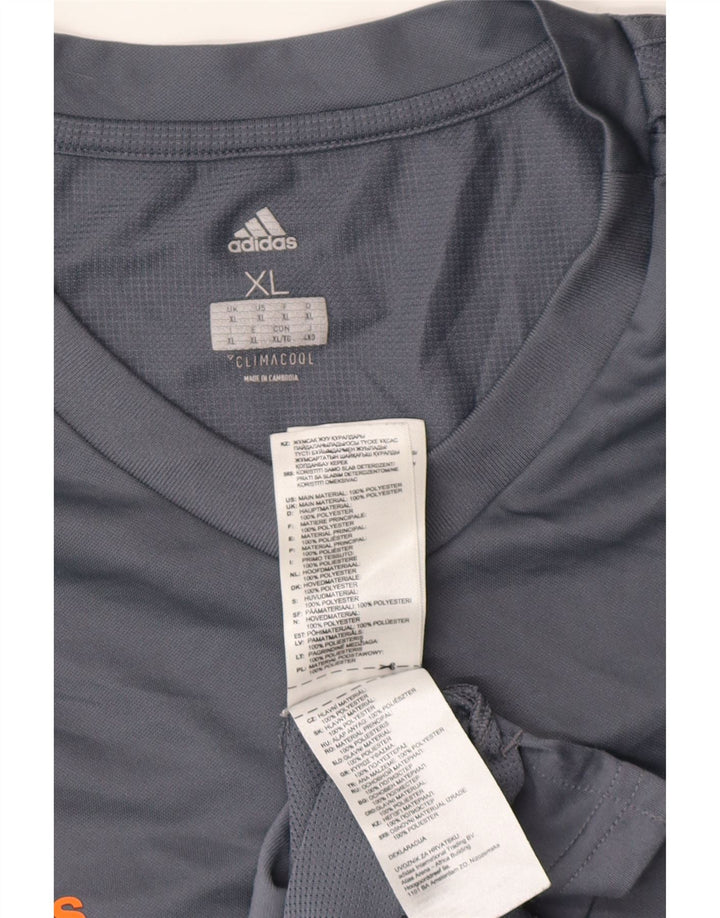 Adidas Mens Climacool T-Shirt Top XL Grey Polyester