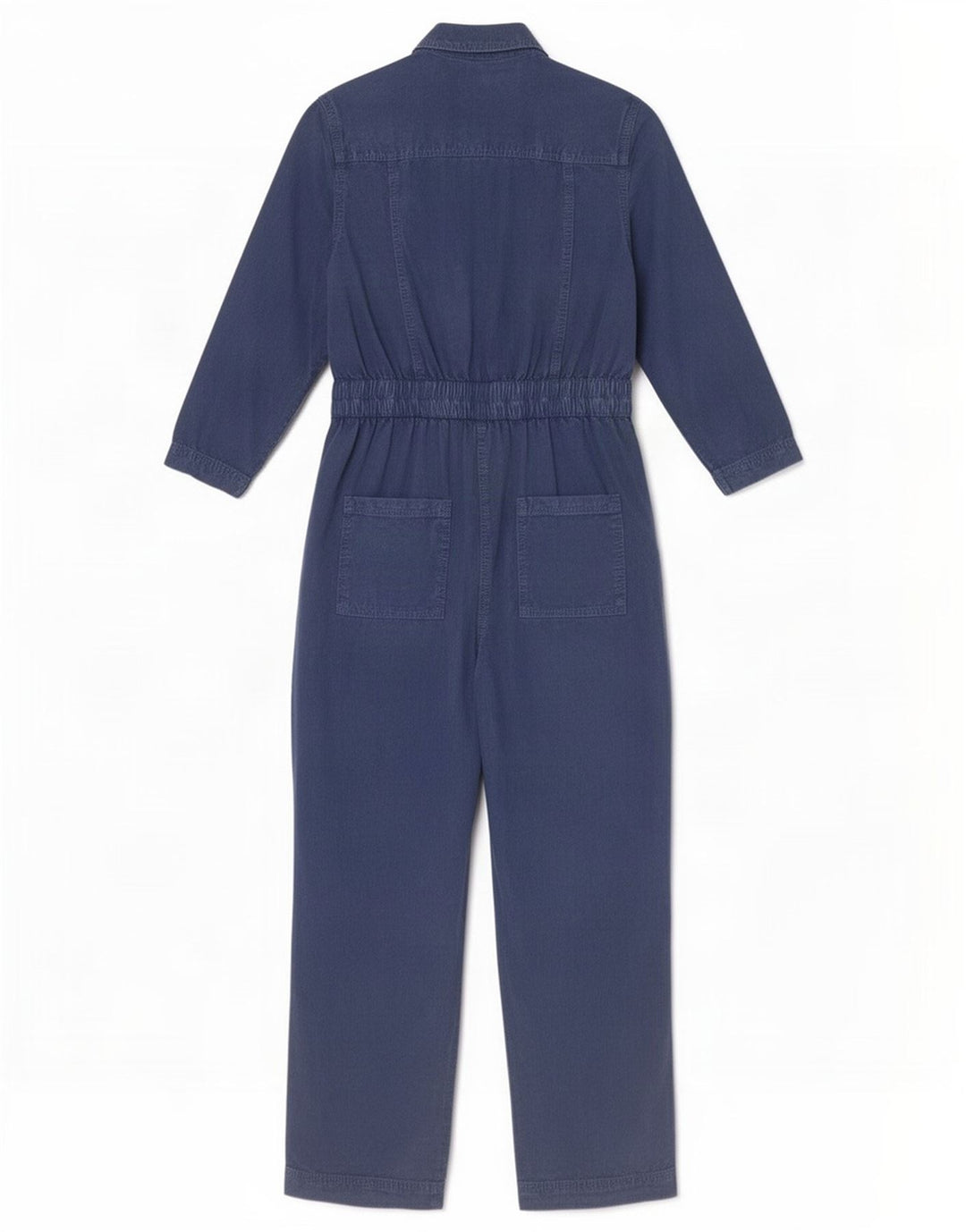 Marks & Spencer Womens Long Sleeve Jumpsuit UK 8 Small Blue Lyocell