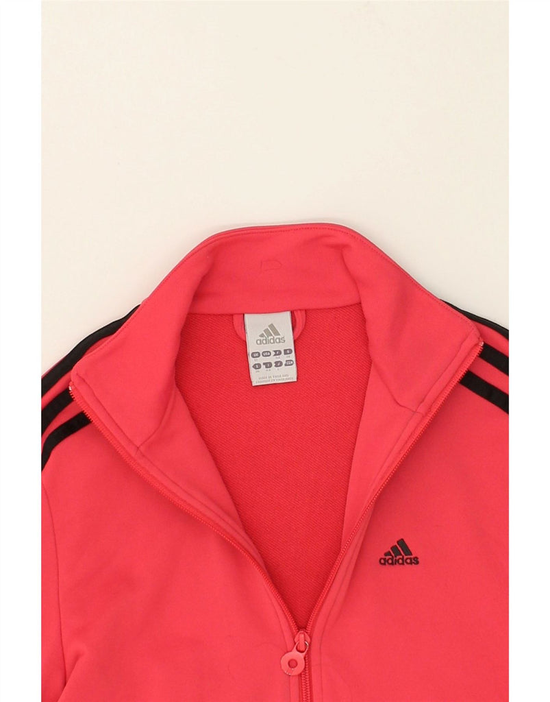 ADIDAS Womens Graphic Tracksuit Top Jacket UK12 Medium  Pink Polyester Vintage Adidas and Second-Hand Adidas from Messina Hembry 