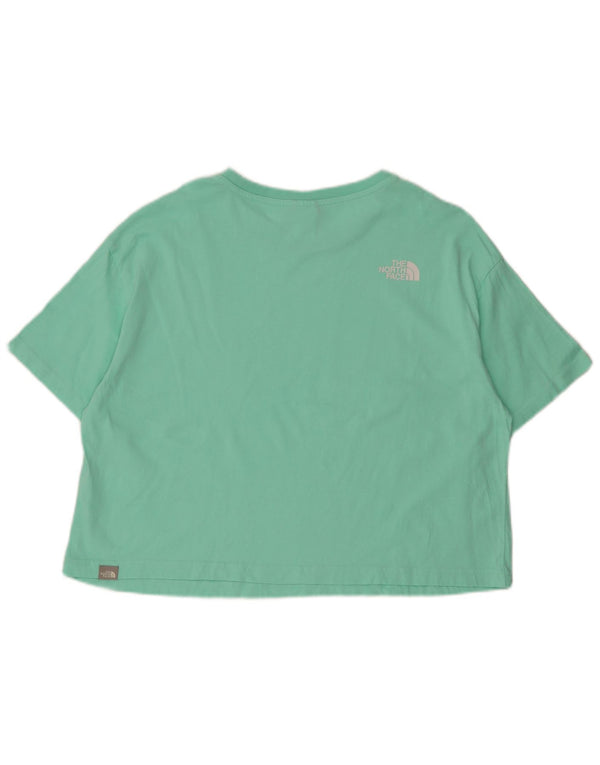 The North Face Womens Crop T-Shirt Top UK 18 XL Green Cotton
