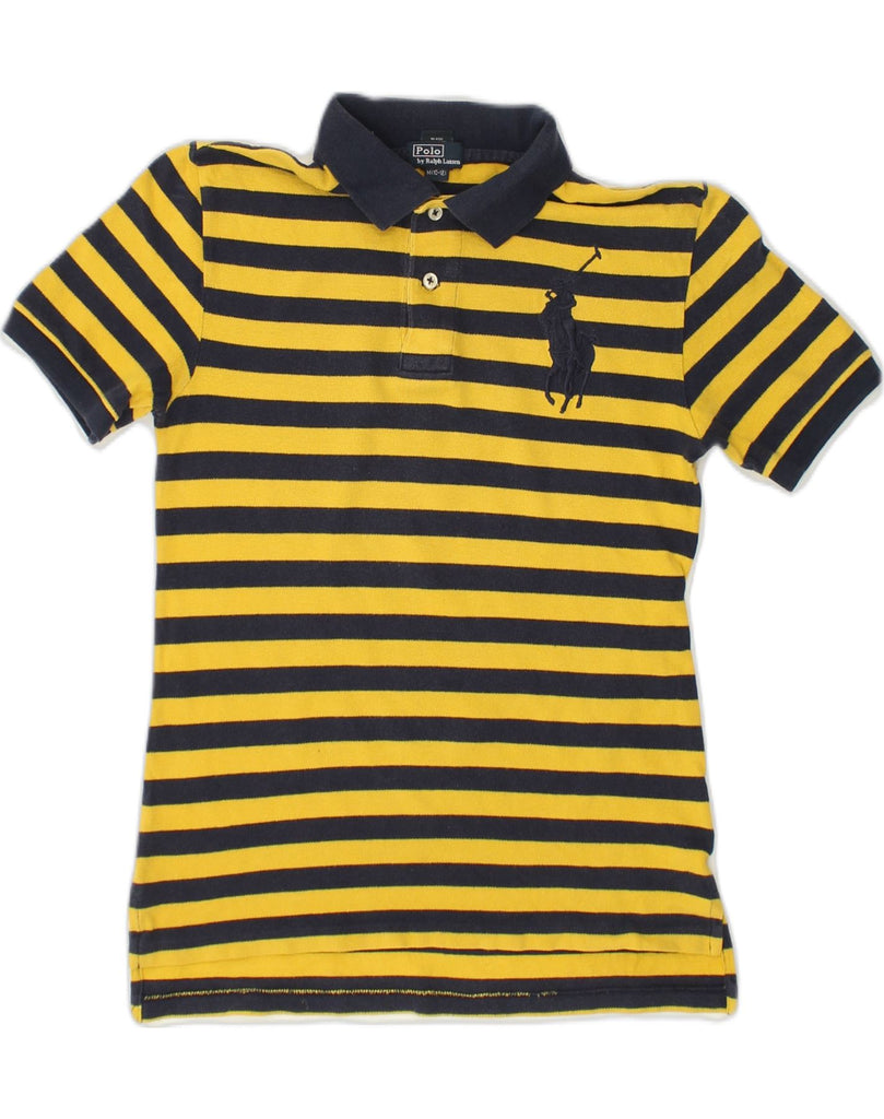 POLO RALPH LAUREN Boys Polo Shirt 10-11 Years Medium Yellow Striped Cotton | Vintage Polo Ralph Lauren | Thrift | Second-Hand Polo Ralph Lauren | Used Clothing | Messina Hembry 