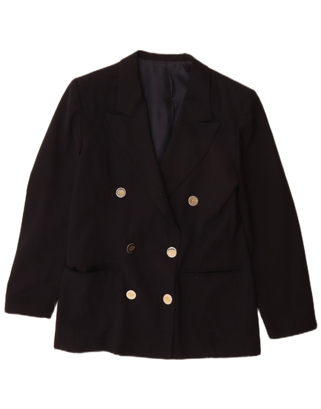 Daniel Hechter Womens Double Breasted Blazer Jacket UK 12 Medium Navy Blue