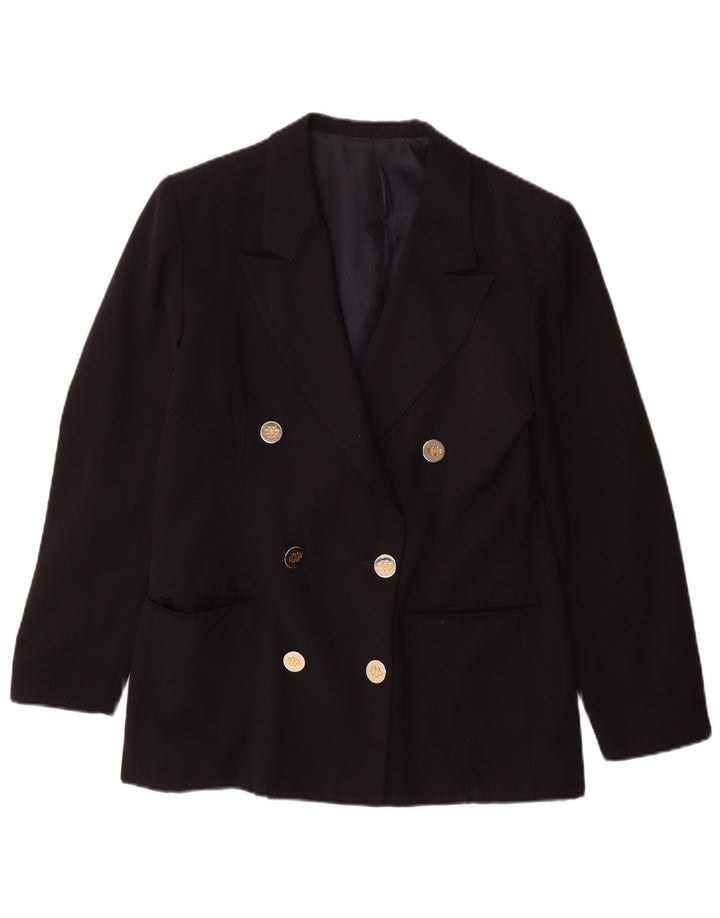 Daniel Hechter Womens Double Breasted Blazer Jacket UK 12 Medium Navy Blue