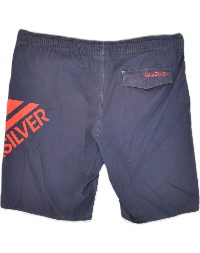 QUIKSILVER Mens Graphic Sport Shorts XL Navy Blue Polyester | Vintage Quiksilver | Thrift | Second-Hand Quiksilver | Used Clothing | Messina Hembry 