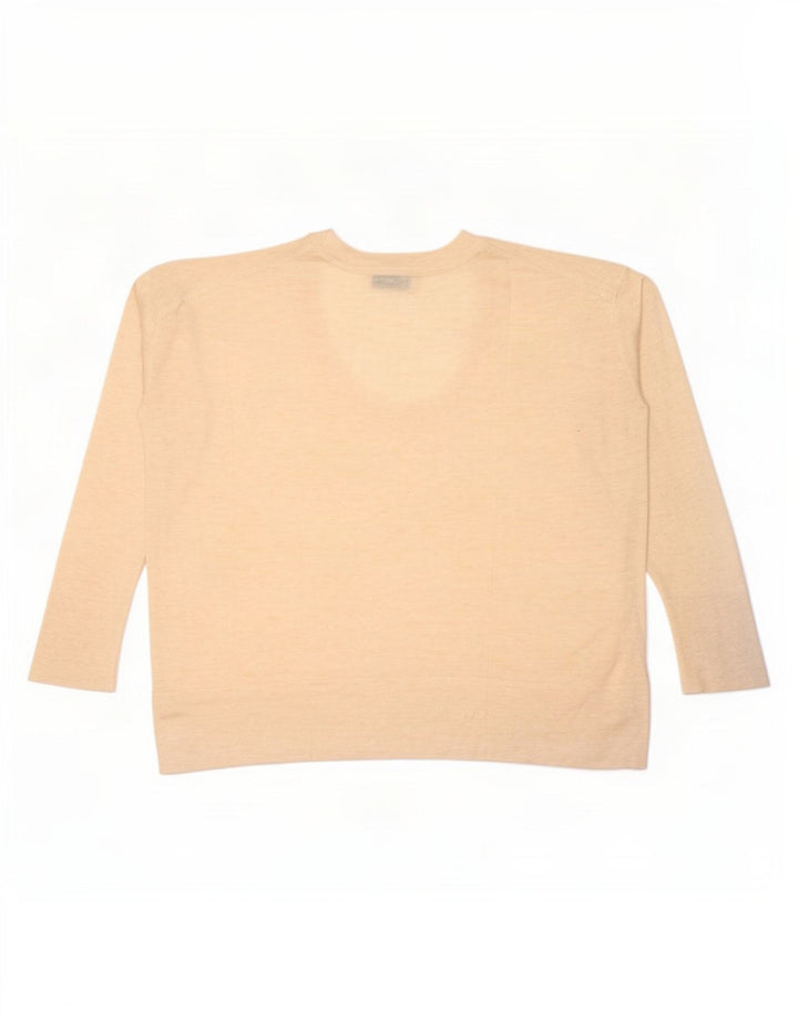Zara Womens Oversized Top Long Sleeve UK 14 Medium Beige Flecked