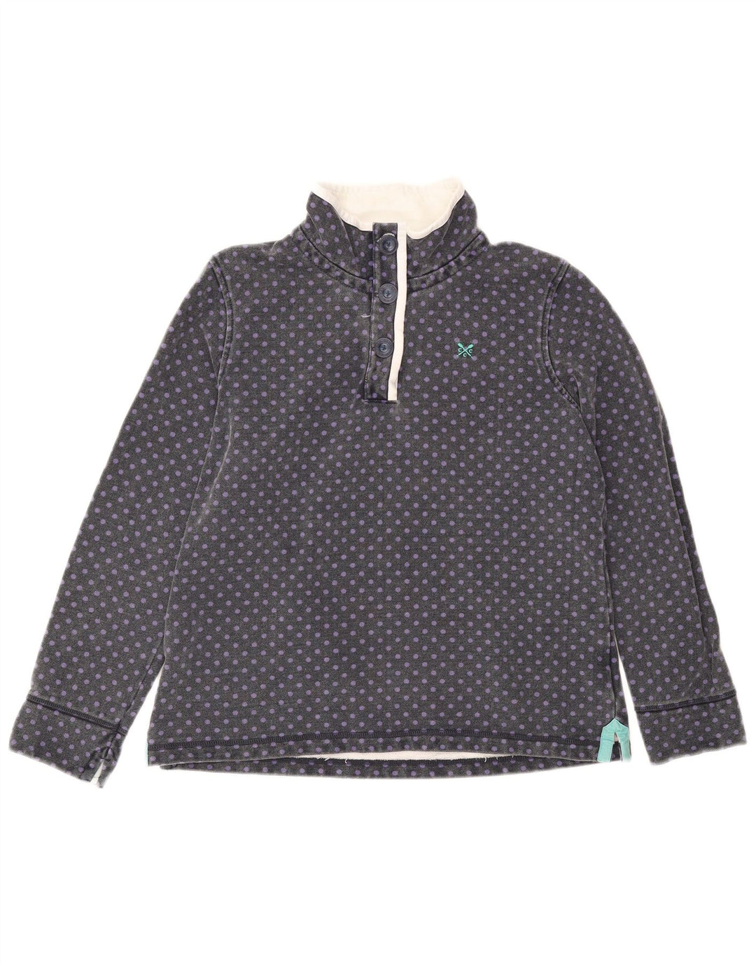 CREW CLOTHING Womens Sweatshirt Jumper UK 14 Large Grey Spotted