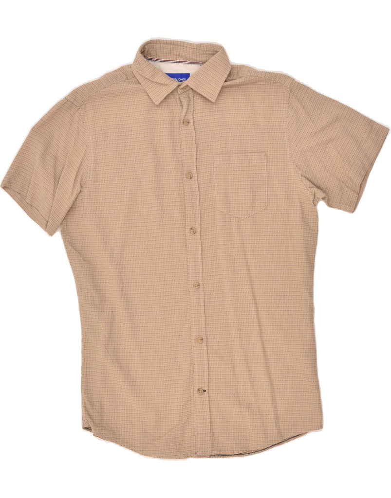 JACK & JONES Mens Short Sleeve Shirt Small Brown Striped Cotton | Vintage Jack & Jones | Thrift | Second-Hand Jack & Jones | Used Clothing | Messina Hembry 