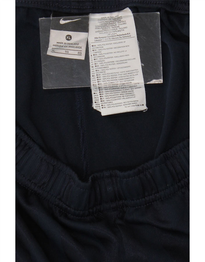 NIKE Mens Sport Shorts XL Navy Blue Striped Polyester