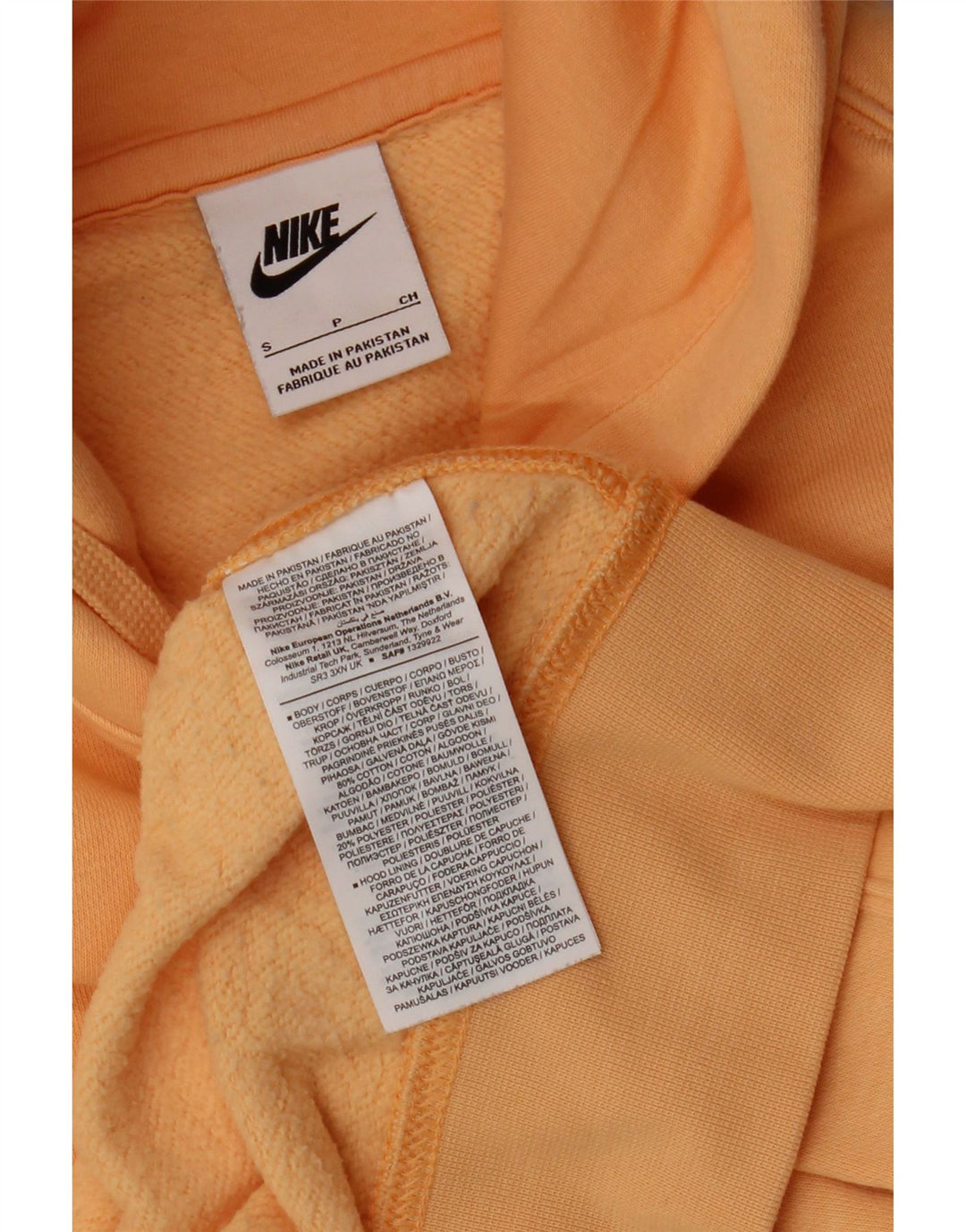 NIKE Mens Hoodie Jumper Small Orange Cotton Vintage Nike and Second-Hand Nike from Messina Hembry 