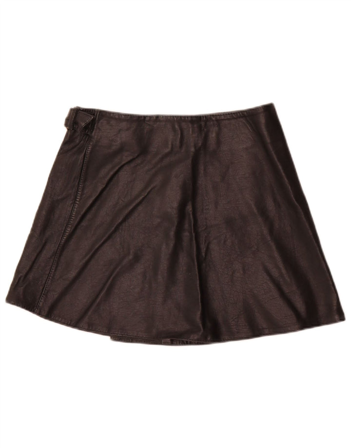 Please Womens Mini Leather Skirt W28 Medium Black