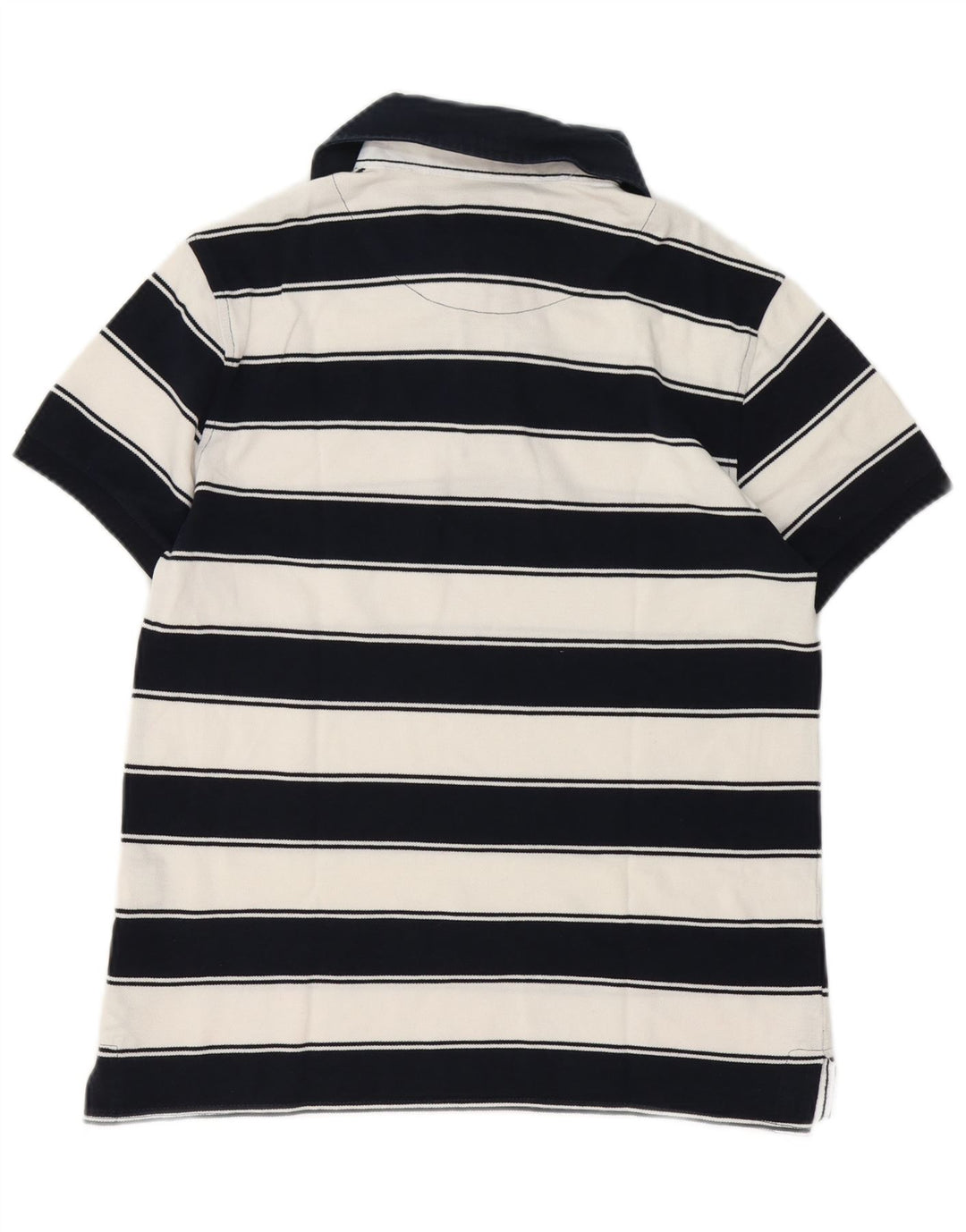 Slam Mens Polo Shirt Small White Striped Cotton