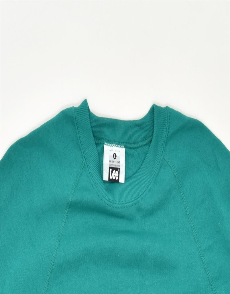 LEE Womens Sweatshirt Jumper Large Green Cotton | Vintage | Thrift | Second-Hand | Used Clothing | Messina Hembry 