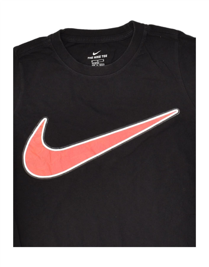 NIKE Boys Graphic T-Shirt Top 10-11 Years Medium Black Cotton | Vintage Nike | Thrift | Second-Hand Nike | Used Clothing | Messina Hembry 