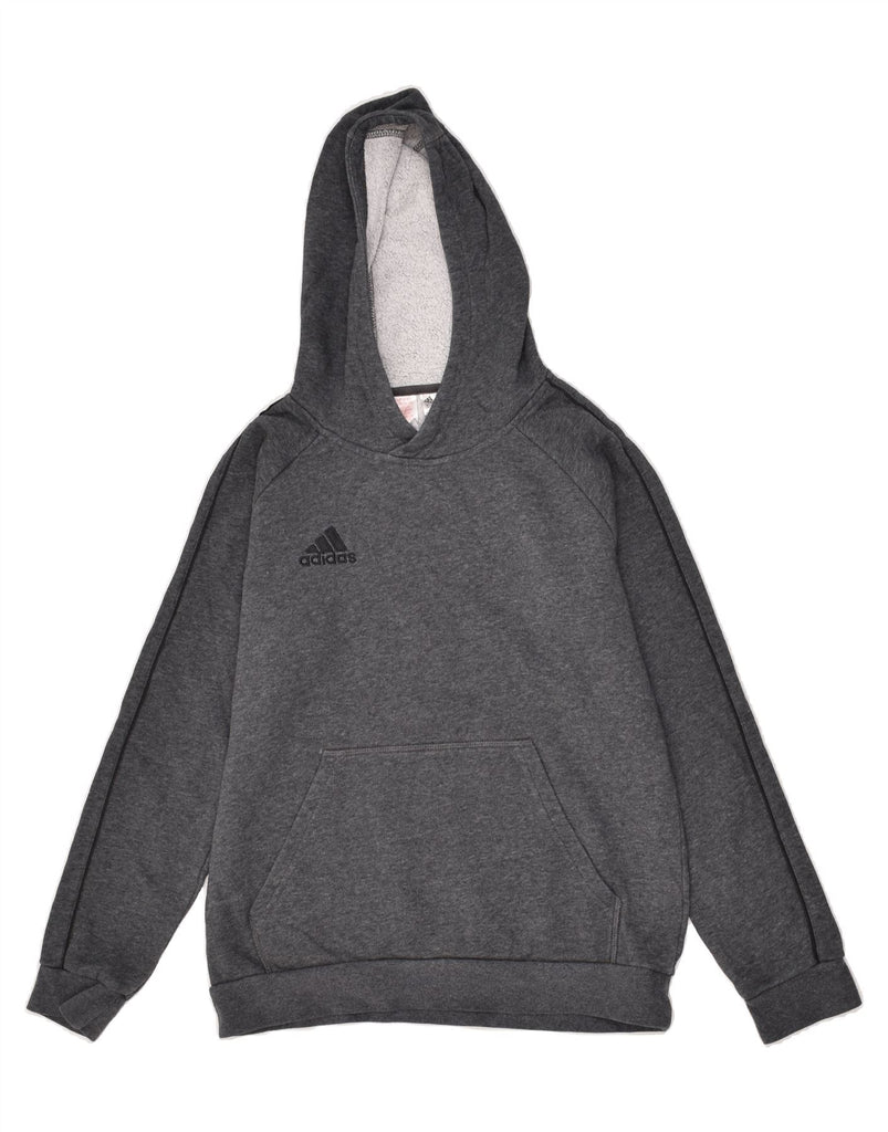 ADIDAS Boys Hoodie Jumper 13-14 Years Grey Cotton | Vintage Adidas | Thrift | Second-Hand Adidas | Used Clothing | Messina Hembry 