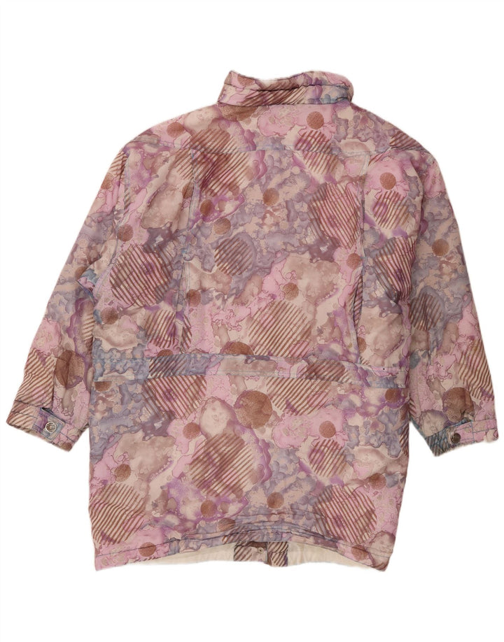 Vintage Womens Abstract Pattern Windbreaker Coat EU 42 Large Purple