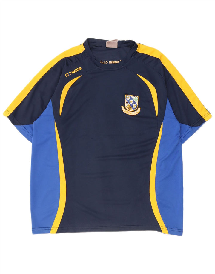 O'Neills Mens Graphic T-Shirt Top Medium Navy Blue Colourblock Polyester