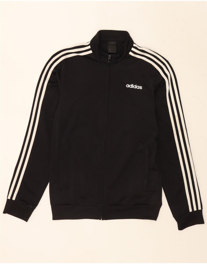 Adidas Mens Tracksuit Top Jacket Small Black Polyester