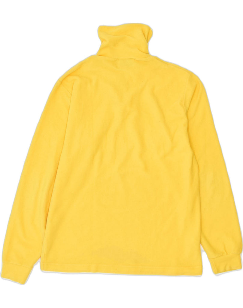 CONTE OF FLORENCE Womens Zip Neck Fleece Jumper UK 14 Medium Yellow | Vintage | Thrift | Second-Hand | Used Clothing | Messina Hembry 