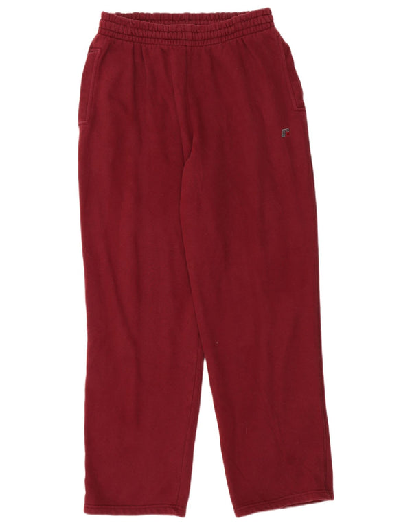 RUSSELL ATHLETIC Mens Tracksuit Trousers Large  Maroon Cotton