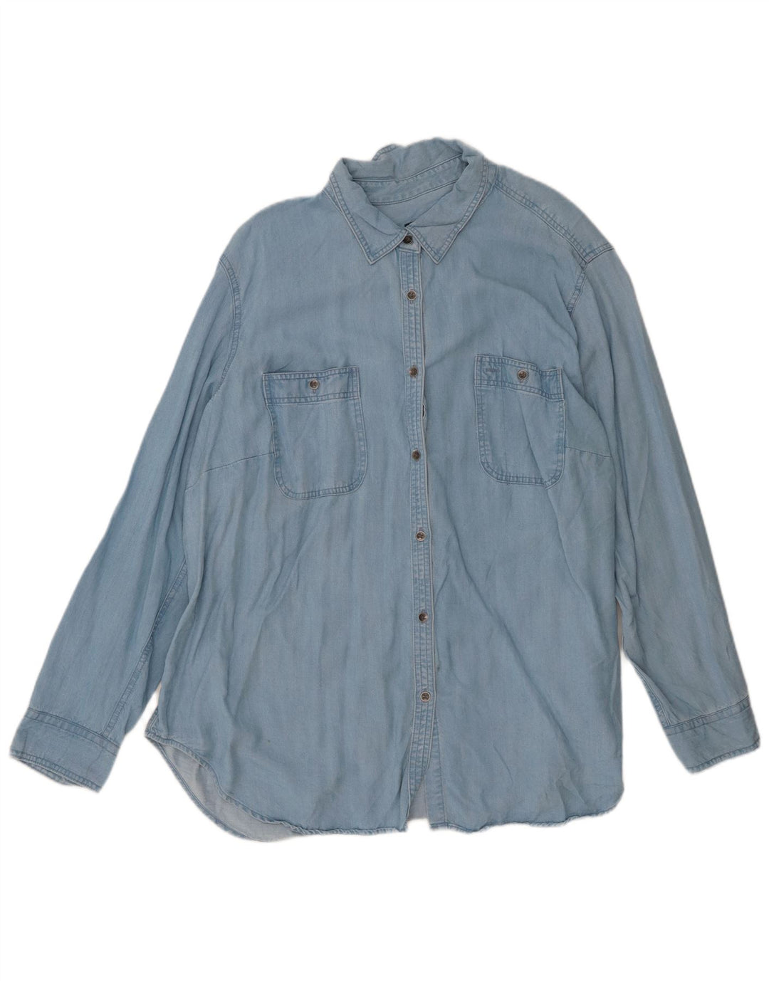 Chaps Womens Denim Shirt UK 20 2XL Blue Lyocell