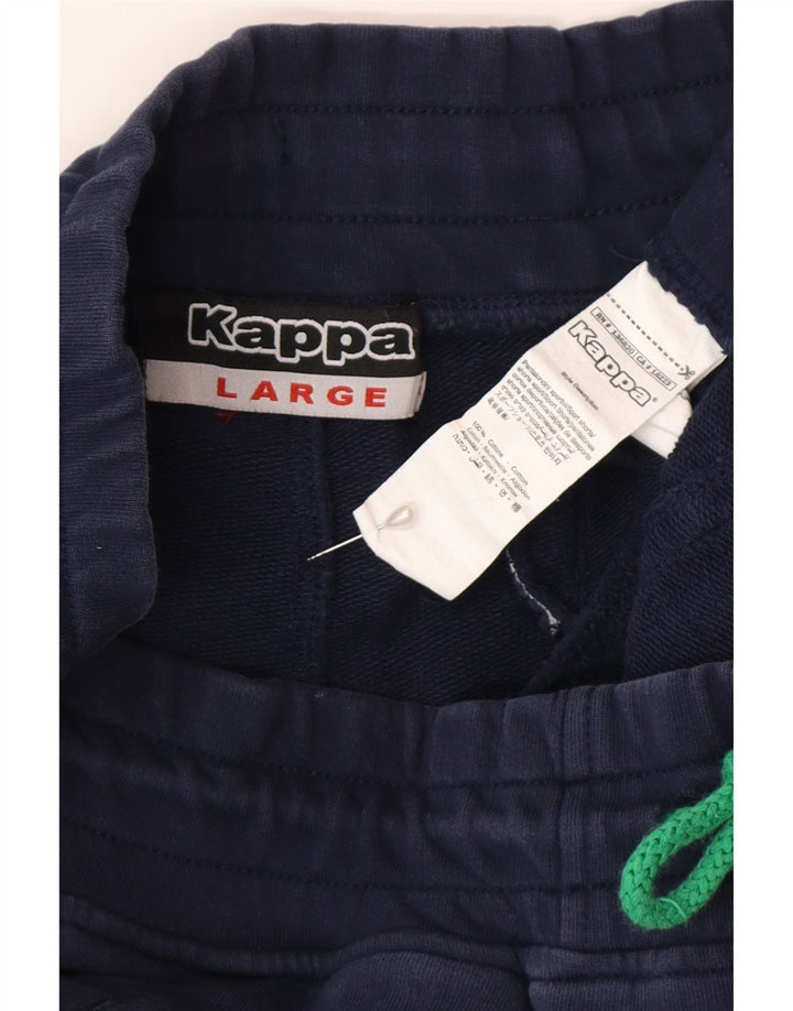 Kappa Mens Graphic Sport Shorts Large  Navy Blue Cotton