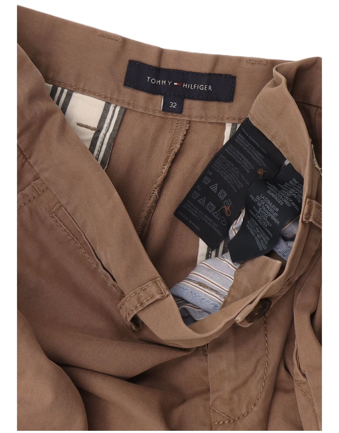 Tommy Hilfiger Mens Chino Shorts W32 Medium Beige Cotton