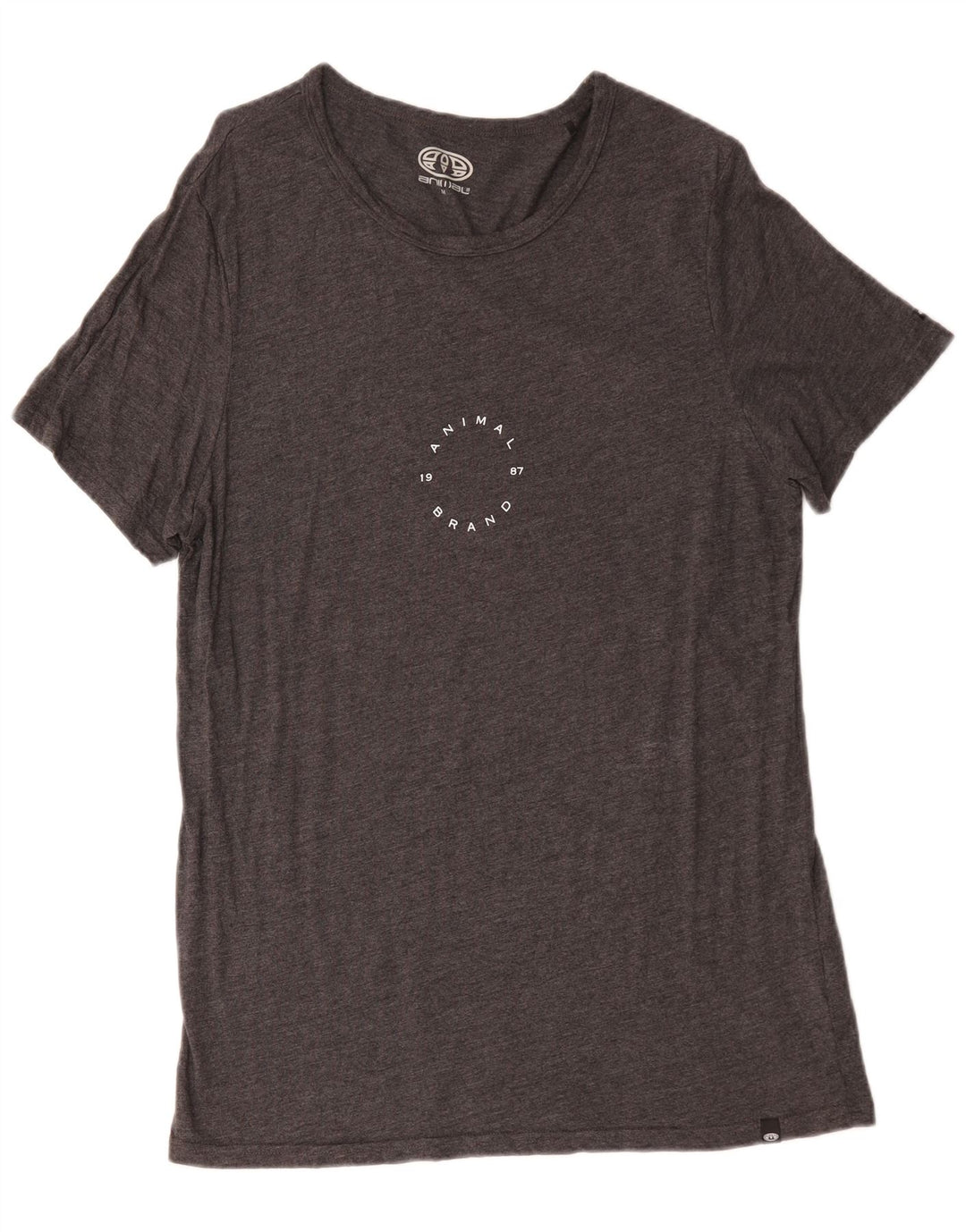 Animal Mens T-Shirt Top Medium Grey Viscose