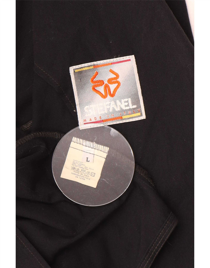Stefanel Womens 3/4 Sleeve Bolero Jacket UK 14 Large Black Polyester