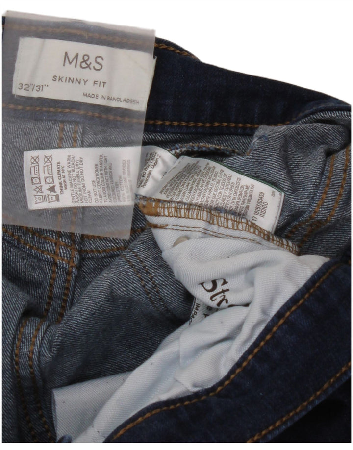 MARKS & SPENCER Womens Skinny Jeans W32 L29 Blue Cotton